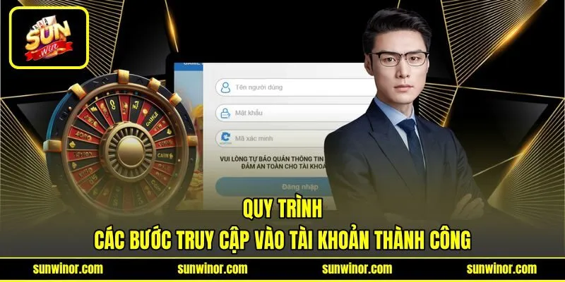 Quy trình các bước truy cập vào tài khoản thành công